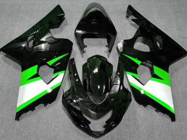 Gloss Black & Green 2004-2005 Suzuki GSXR 600-750 Motorcycle Fairing