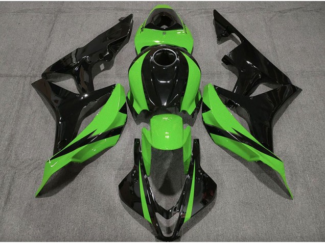 Gloss Black & Green 2007-2008 Honda CBR600RR Motorcycle Fairing