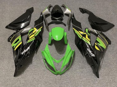 Gloss Black & Green Racing 2013-2018 Kawasaki ZX6R Motorcycle Fairing