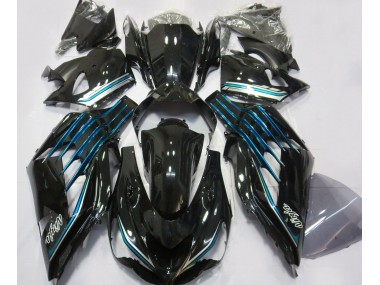 Gloss Black & Light Blue 2012-2021 Kawasaki ZX14R Motorcycle Fairing