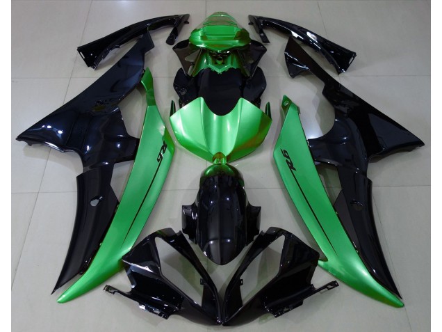 Gloss Black & Light Green 2008-2016 Yamaha R6 Motorcycle Fairing