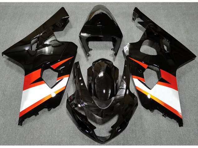 Gloss Black & Orange 2004-2005 Suzuki GSXR 600-750 Motorcycle Fairing