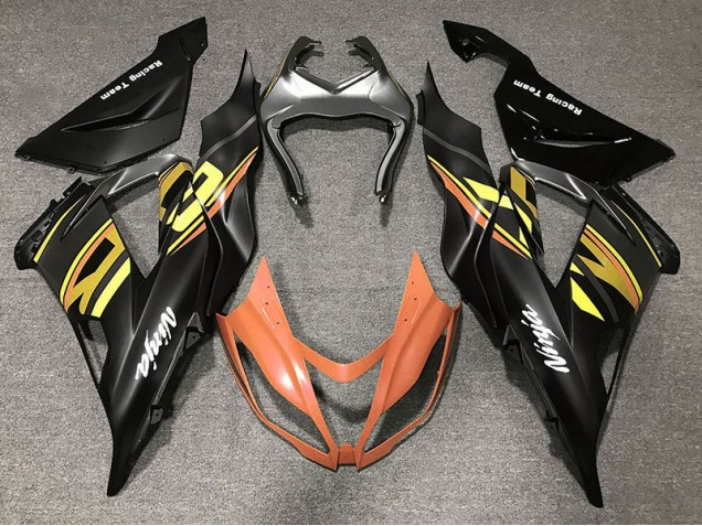 Gloss Black & Orange 2013-2018 Kawasaki ZX6R Motorcycle Fairing