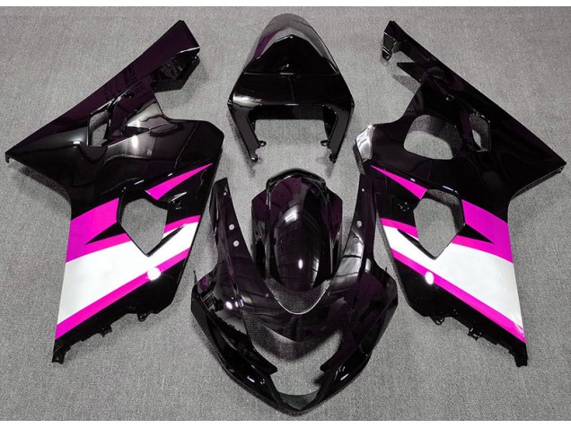 Gloss Black & Pink 2004-2005 Suzuki GSXR 600-750 Motorcycle Fairing