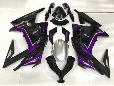 Gloss Black & Purple 2013-2018 Kawasaki Ninja 300 Motorcycle Fairing