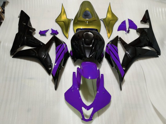 Gloss Black & Purple and Gold Accents 2007-2008 Honda CBR600RR Motorcycle Fairing