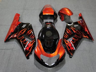 Gloss Black and Orange 2001-2003 Suzuki GSXR 600-750 Motorcycle Fairing