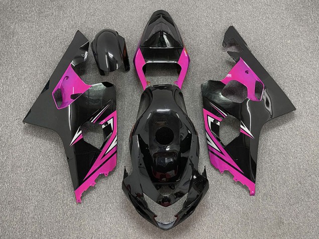 Gloss Black and Pink 2004-2005 Suzuki GSXR 600-750 Motorcycle Fairing