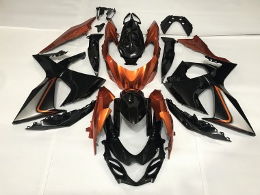 Gloss Black and Shiny Orange 2009-2016 Suzuki GSXR 1000 Motorcycle Fairing