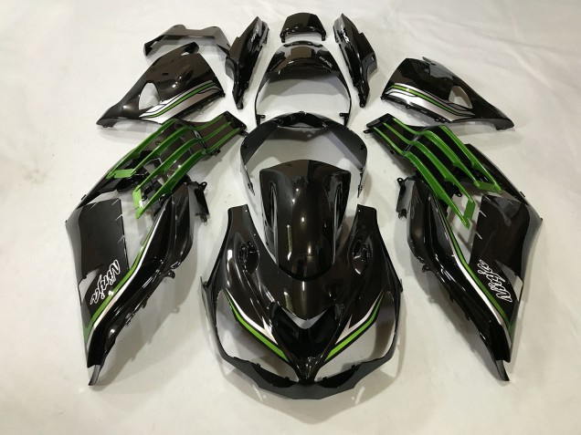 Gloss Black and Slime Green 2012-2021 Kawasaki ZX14R Motorcycle Fairing