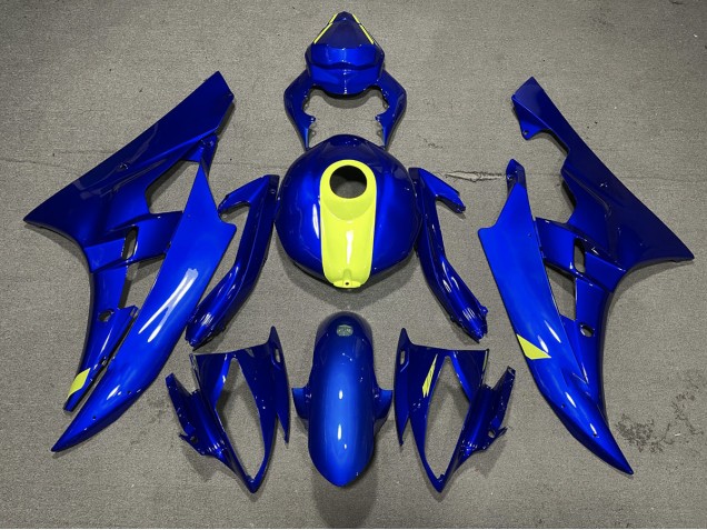 Gloss Blue & High Vis Yellow 2006-2007 Yamaha R6 Motorcycle Fairing