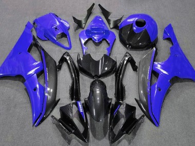 Gloss Blue and Carbon 2008-2016 Yamaha R6 Motorcycle Fairing