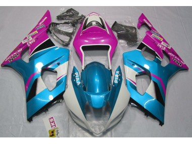 Gloss Blue and Pink 2003-2004 Suzuki GSXR 1000 Motorcycle Fairing