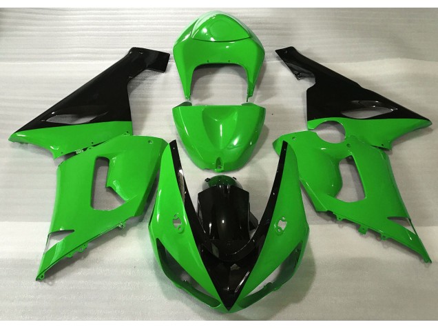 Gloss Green & Black 2005-2006 Kawasaki ZX6R Motorcycle Fairing