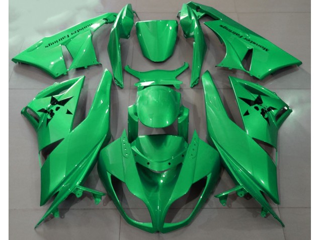 Gloss Green & Custom Logos 2009-2012 Kawasaki ZX6R Motorcycle Fairing