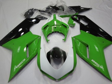 Gloss Green & White 2007-2014 Ducati Ducati 848 1098 1198 Motorcycle Fairing