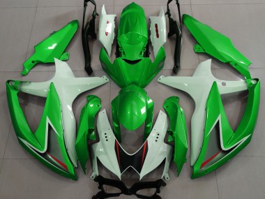 Gloss Green & White 2008-2010 Suzuki GSXR 600-750 Motorcycle Fairing