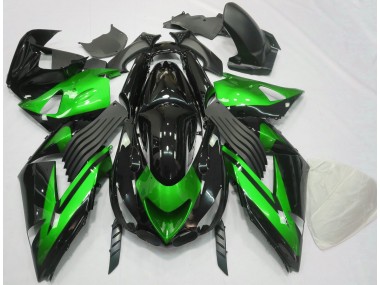 Gloss Green and Black Plain 2006-2011 Kawasaki ZX14R Motorcycle Fairing