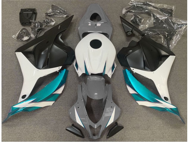 Gloss Grey White and Light Blue 2009-2012 Honda CBR600RR Motorcycle Fairing