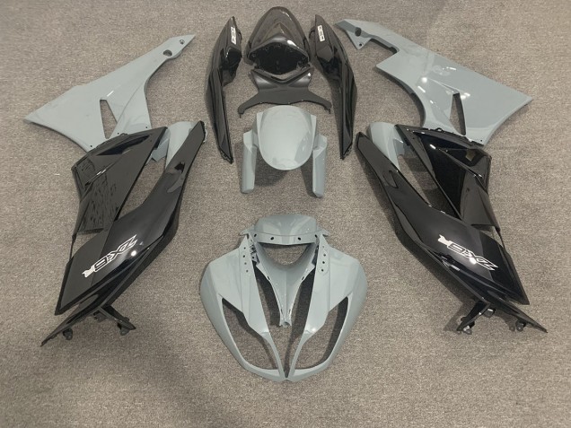 Gloss Grey and Black 2009-2012 Kawasaki ZX6R Motorcycle Fairing