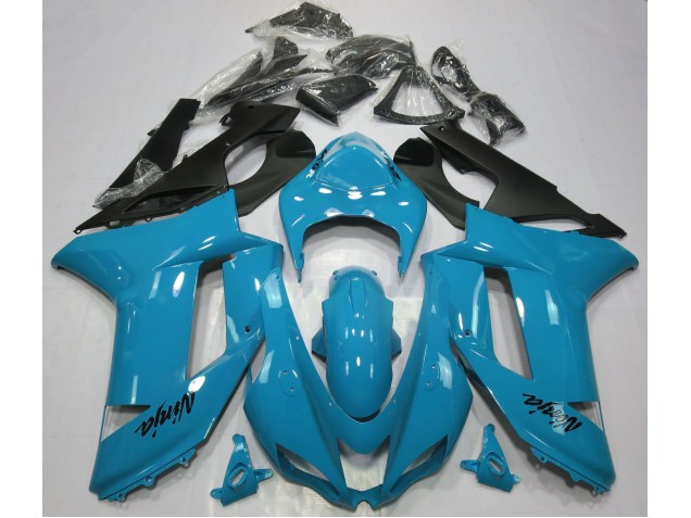 Gloss Light Blue 2007-2008 Kawasaki ZX6R Motorcycle Fairing