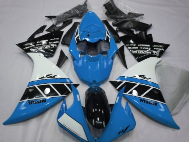 Gloss Light Blue White and Black 2012-2014 Yamaha R1 Motorcycle Fairing