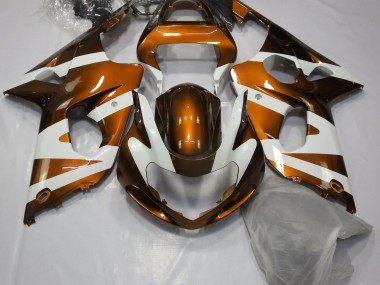 Gloss Orange & White 2000-2002 Suzuki GSXR 1000 Motorcycle Fairing