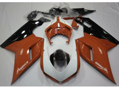 Gloss Orange & White 2007-2014 Ducati Ducati 848 1098 1198 Motorcycle Fairing