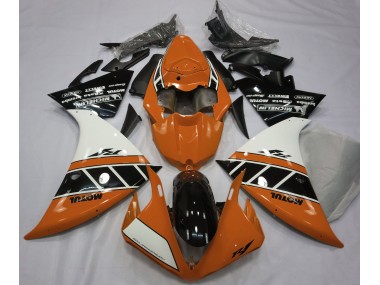 Gloss Orange White and Black 2012-2014 Yamaha R1 Motorcycle Fairing