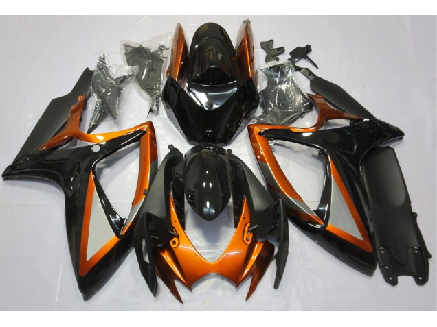 Gloss Orange and Black 2006-2007 Suzuki GSXR 600-750 Motorcycle Fairing