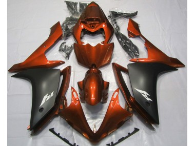 Gloss Orange and Black 2007-2008 Yamaha R1 Motorcycle Fairing