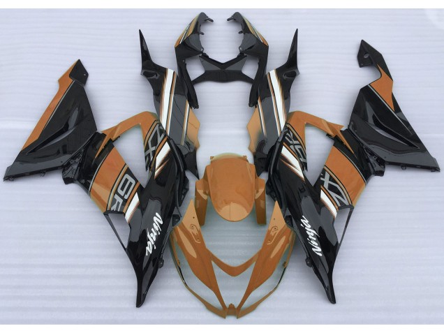 Gloss Orange and Black 2013-2018 Kawasaki ZX6R Motorcycle Fairing