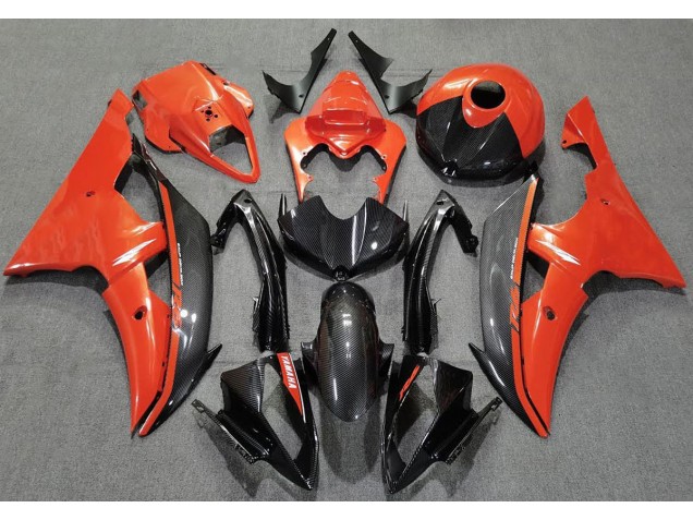 Gloss Orange and Carbon 2008-2016 Yamaha R6 Motorcycle Fairing