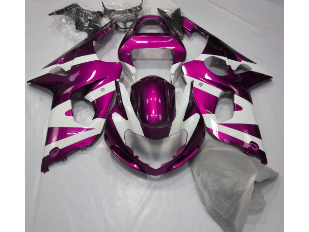 Gloss Pink & White 2000-2002 Suzuki GSXR 1000 Motorcycle Fairing