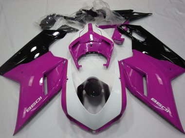 Gloss Pink & White 2007-2014 Ducati Ducati 848 1098 1198 Motorcycle Fairing