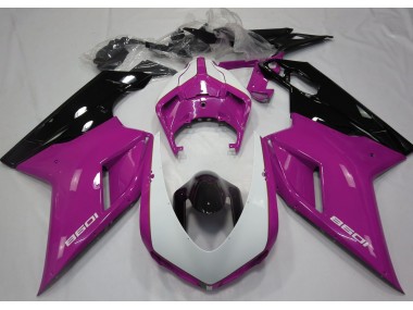 Gloss Pink & White 2007-2014 Ducati Ducati 848 1098 1198 Motorcycle Fairing