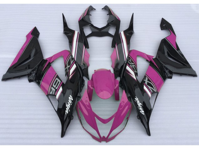 Gloss Pink and Black 2013-2018 Kawasaki ZX6R Motorcycle Fairing