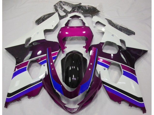 Gloss Pink and Blue 2004-2005 Suzuki GSXR 600-750 Motorcycle Fairing