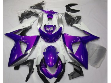 Gloss Purple & White 2009-2016 Suzuki GSXR 1000 Motorcycle Fairing