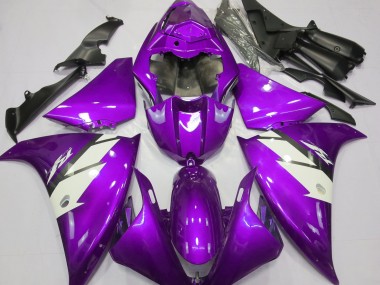 Gloss Purple & White 2012-2014 Yamaha R1 Motorcycle Fairing