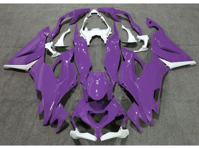 Gloss Purple & White 2019-2023 Kawasaki ZX6R Motorcycle Fairing