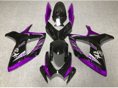 Gloss Purple and Black Design 2006-2007 Suzuki GSXR 600-750 Motorcycle Fairing