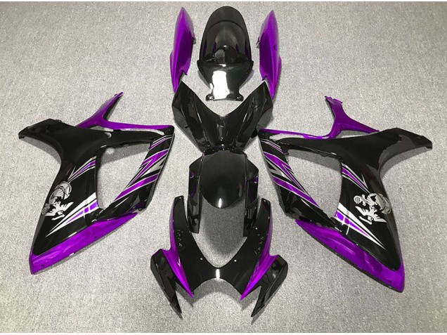 Gloss Purple and Black Design 2006-2007 Suzuki GSXR 600-750 Motorcycle Fairing