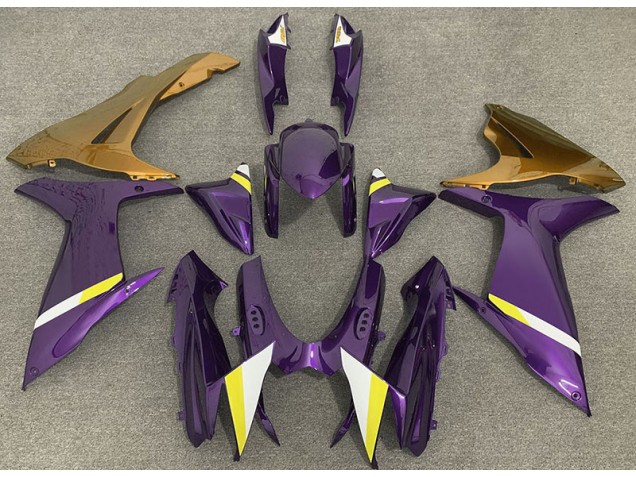 Gloss Purple and Gold 2011-2024 Suzuki GSXR 600-750 Motorcycle Fairing