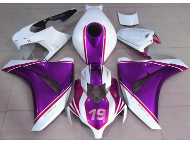 Gloss Purple and White 2008-2011 Honda CBR1000RR Motorcycle Fairing