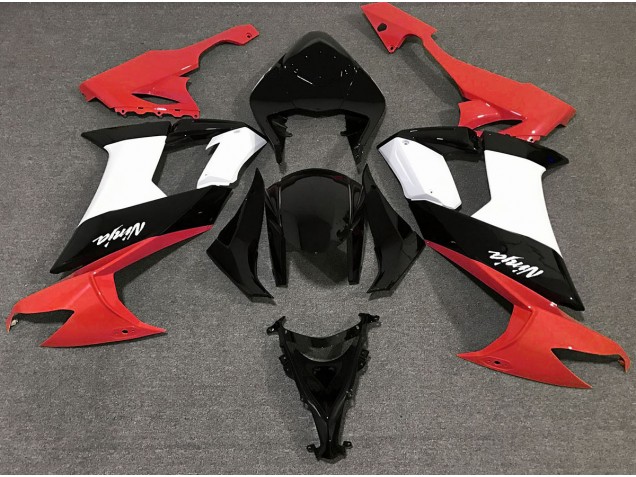 Gloss Red Black and White 2008-2010 Kawasaki ZX10R Motorcycle Fairing