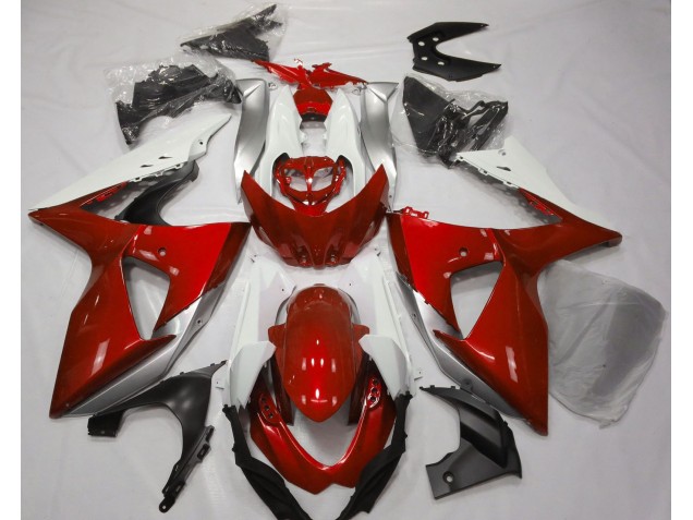 Gloss Red & White 2009-2016 Suzuki GSXR 1000 Motorcycle Fairing