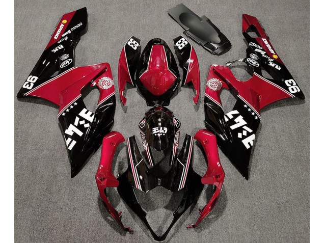 Gloss Red and Black Custom 2005-2006 Suzuki GSXR 1000 Motorcycle Fairing