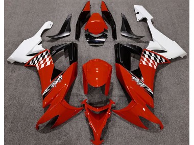 Gloss Red and White 2008-2010 Kawasaki ZX10R Motorcycle Fairing