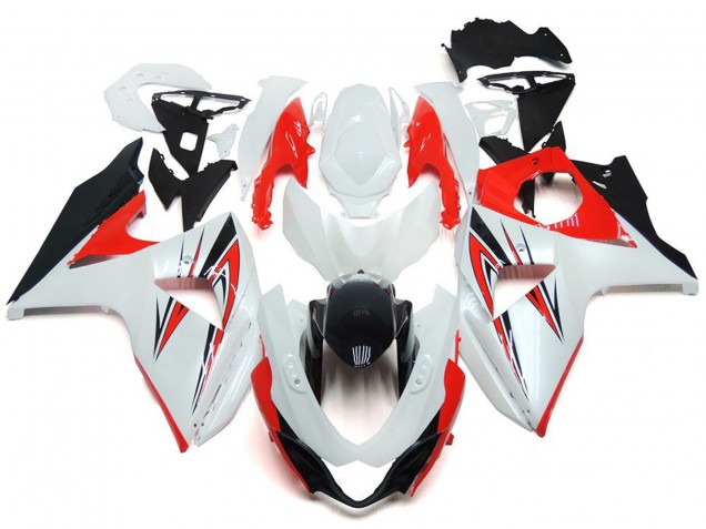 Gloss Red with White and black Custom Style 2009-2016 Suzuki GSXR 1000 Motorcycle Fairing